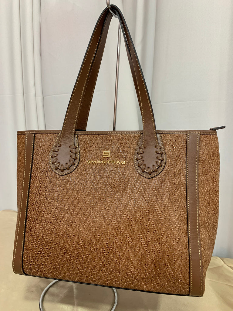 BOLSA COURO CARAMELO/MARROM